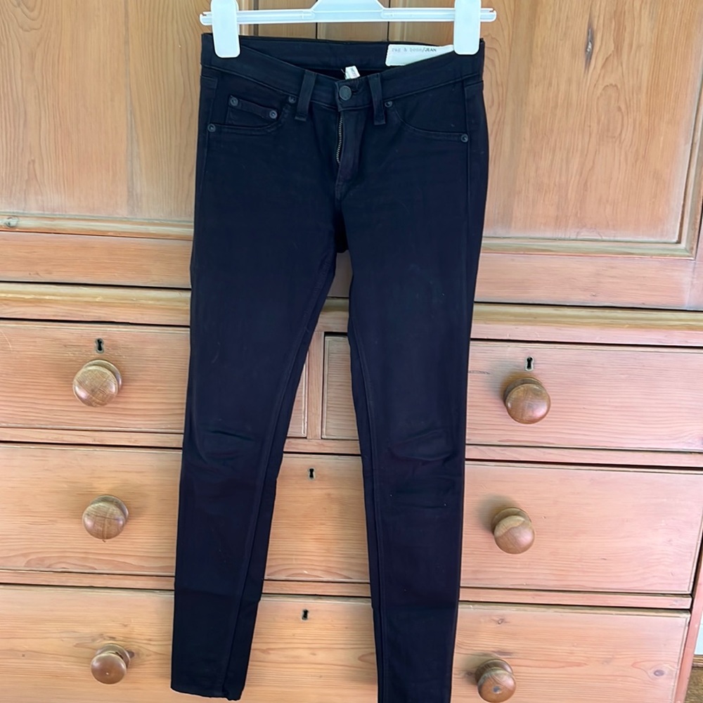 Rag and bone black denim leggings. Size 25.